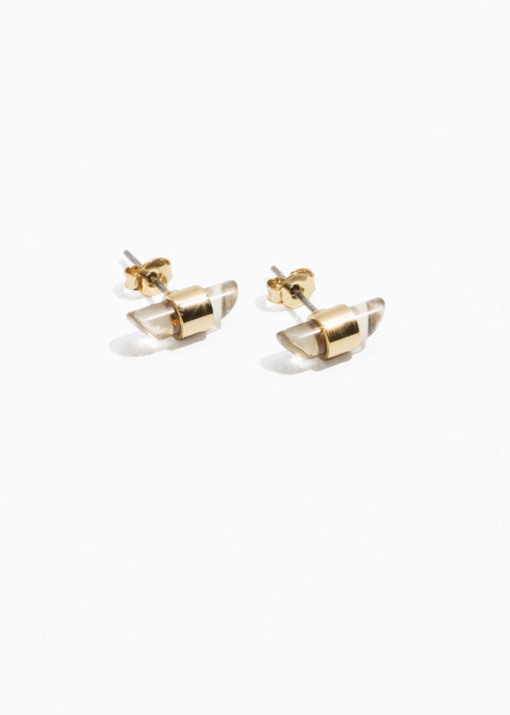 Other Stories Raw Cut Rhinestone Studs - Yellow