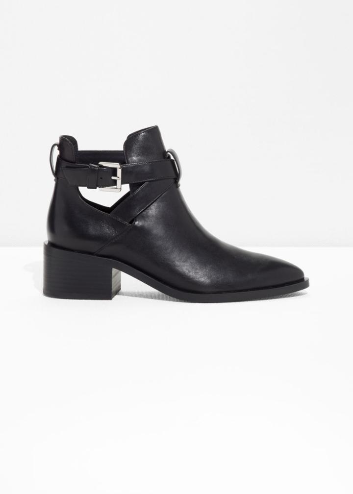 Other Stories Cut Out Ankle Boot - Black