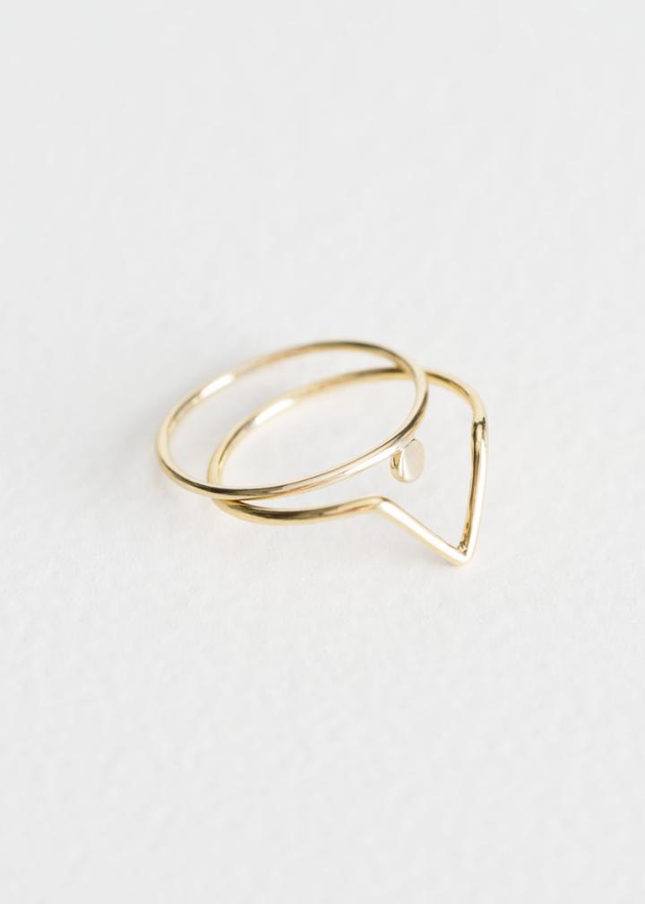 Other Stories Stackable Frame Rings - Gold