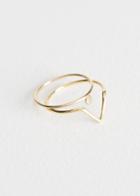 Other Stories Stackable Frame Rings - Gold