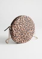 Other Stories Leopard Suede Circle Bag - Beige
