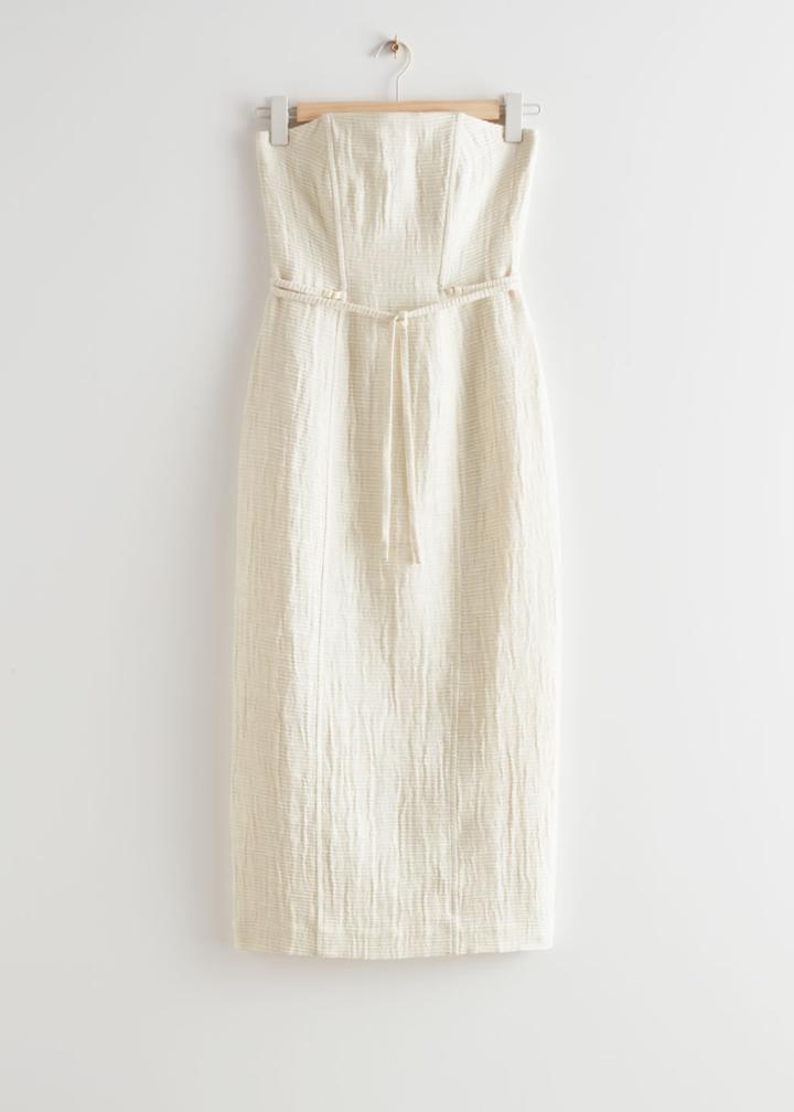 Other Stories Bandeau Midi Dress - White