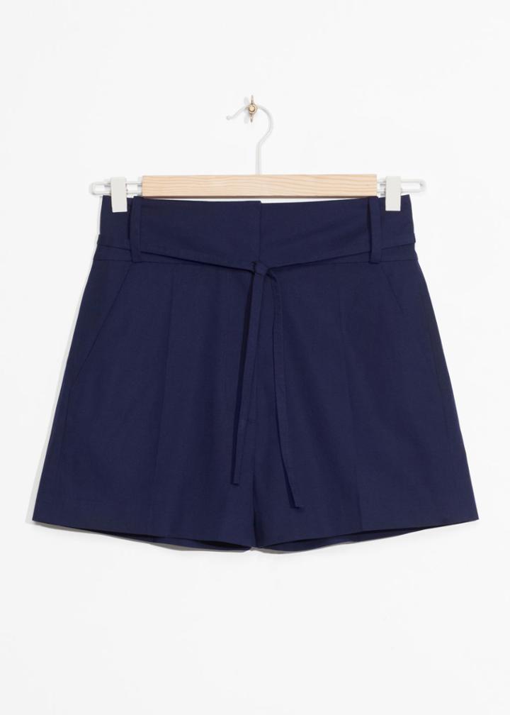 Other Stories Cotton Shorts - Blue