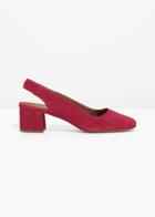 Other Stories Suede Slingback Ballet Pumps - Red