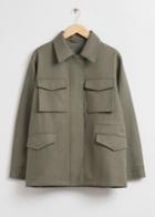 Other Stories Cargo Pocket Drawcord Jacket - Green