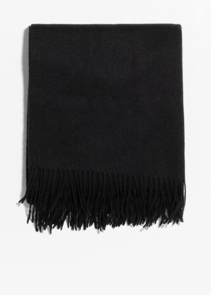 Other Stories Oversized Wool Scarf - Black