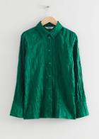 Other Stories Buttoned Satin Shirt - Green