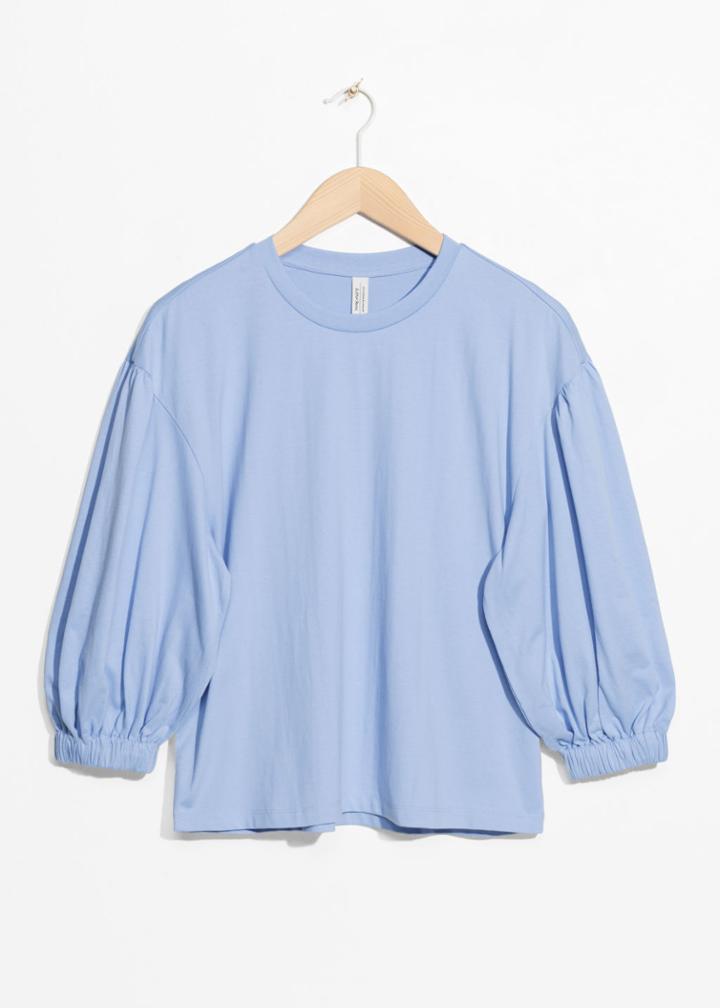 Other Stories Puff Sleeve Top - Blue