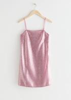 Other Stories Strappy Sequin Mini Dress - Pink