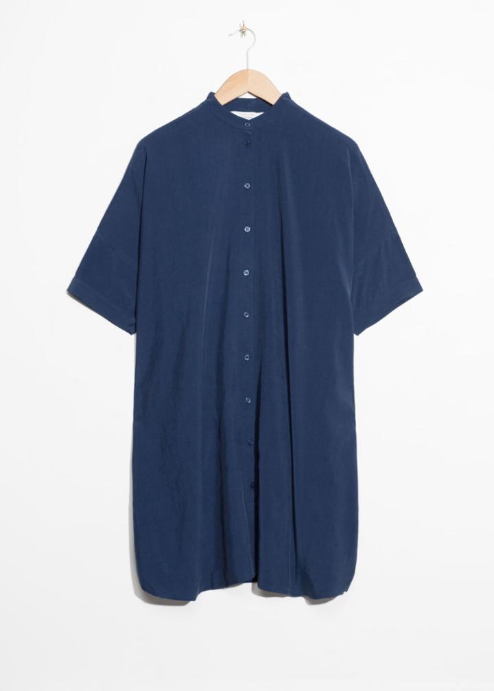 Other Stories Oversized Shirt Dress - Blue