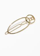 Other Stories Round Geo Hairclip - Gold