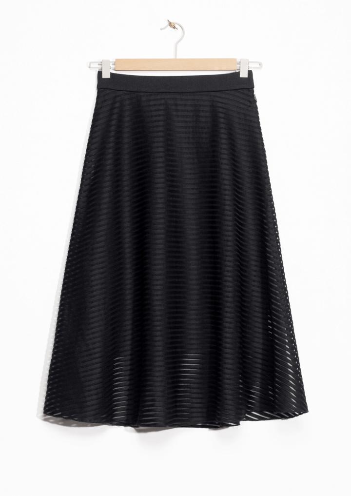 Other Stories Striped A-line Skirt