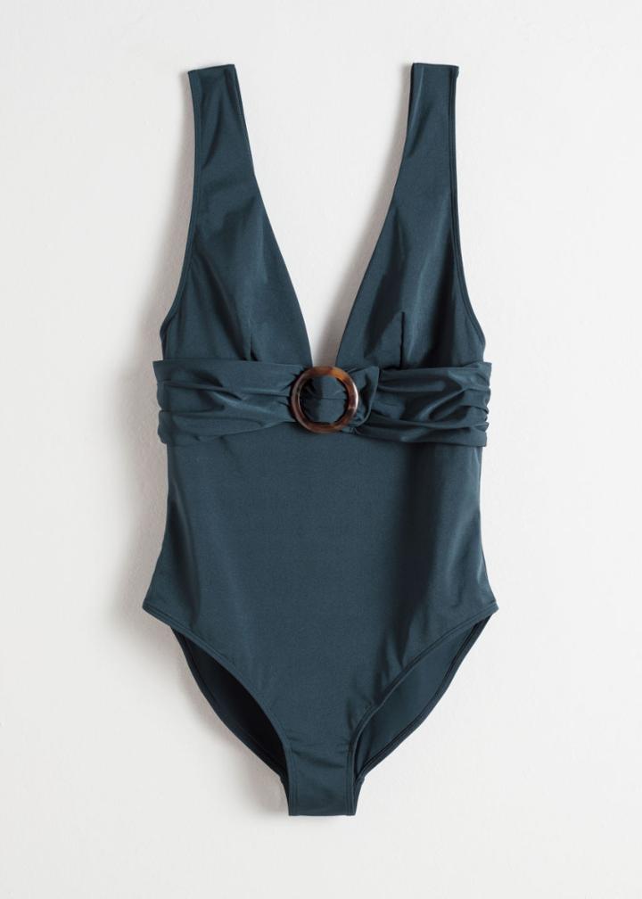 Other Stories O-ring Belted Swimsuit - Blue