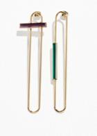 Other Stories Tubular Wire Studs With Gems - Green