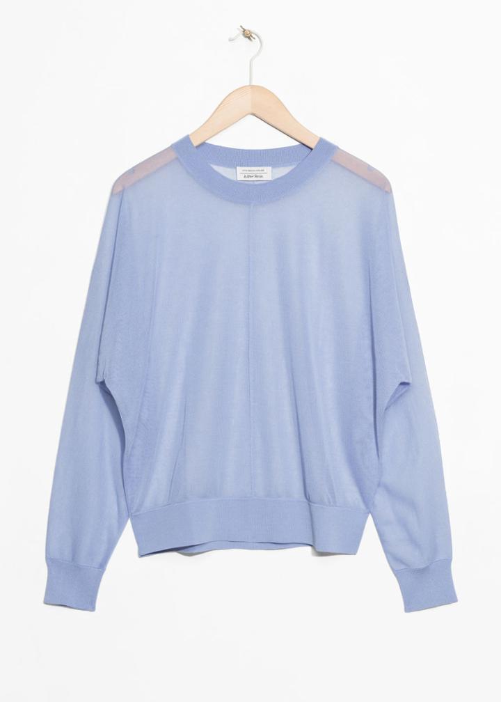 Other Stories Sheer Knit Top - Blue
