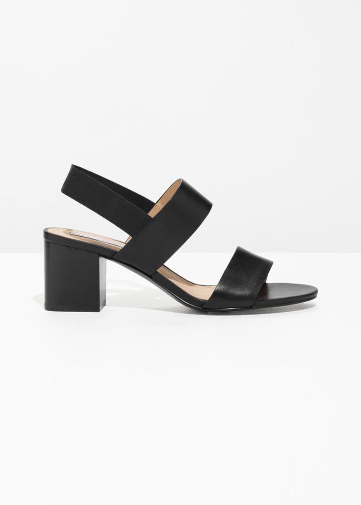 Other Stories Block Heeled Sandals - Black