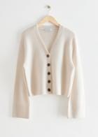 Other Stories Boxy Wool Knit Cardigan - Beige