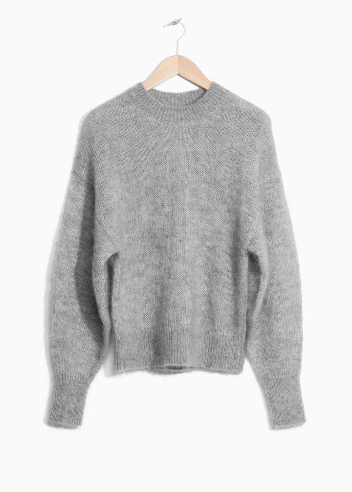 Other Stories Mohair Wool Blend Sweater - Grey