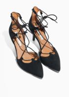 Other Stories Suede Lacing Pumps - Black