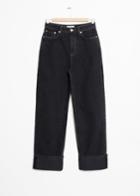 Other Stories Cuffed High Waisted Jeans - Black