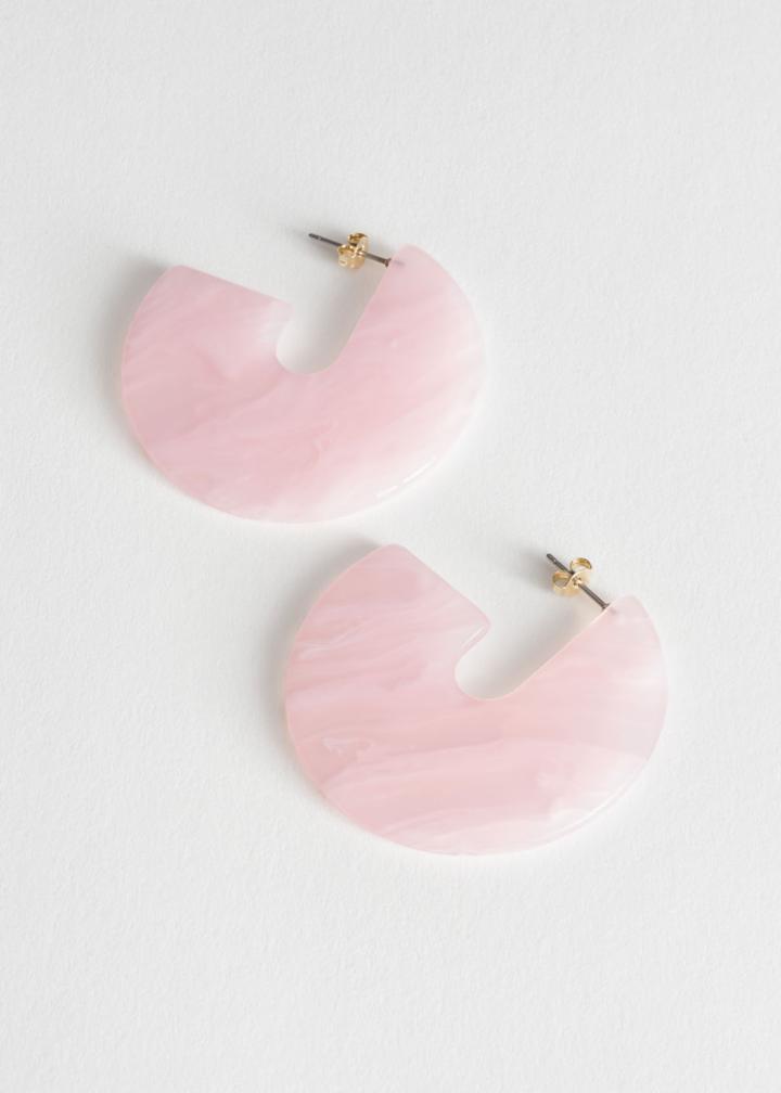 Other Stories Multicoloured Resin Hoops - Orange