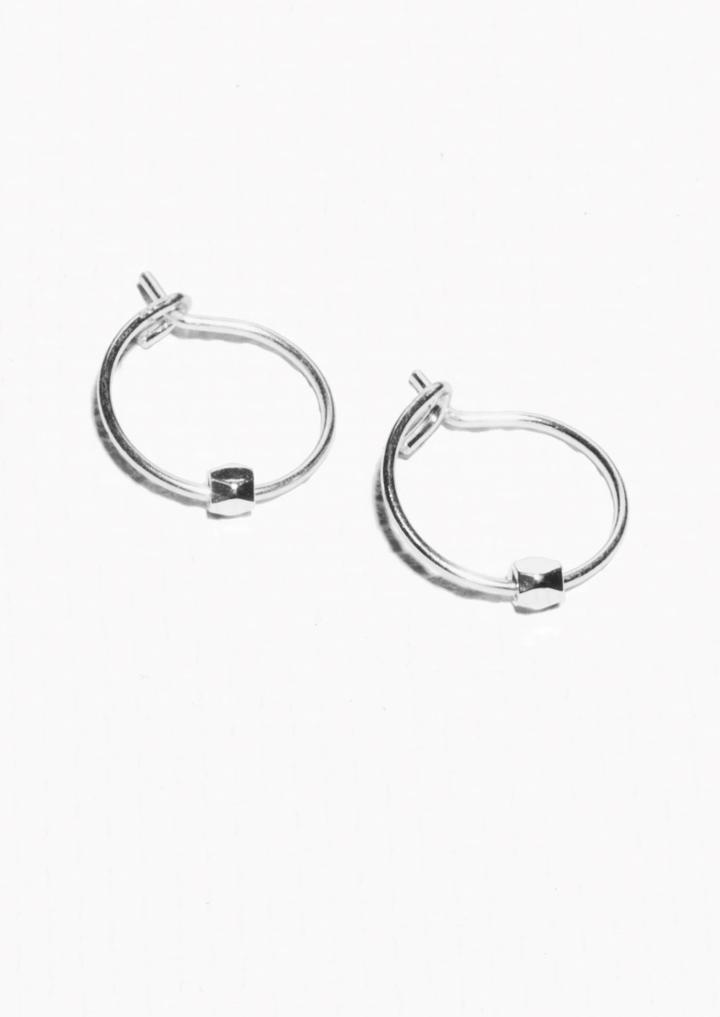 Other Stories Faceted Bead Hoop Earrings