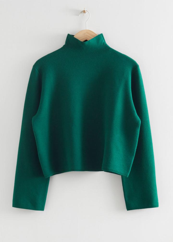 Other Stories Boxy Turtleneck Knit Sweater - Green