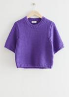 Other Stories Cropped Knit Top - Purple