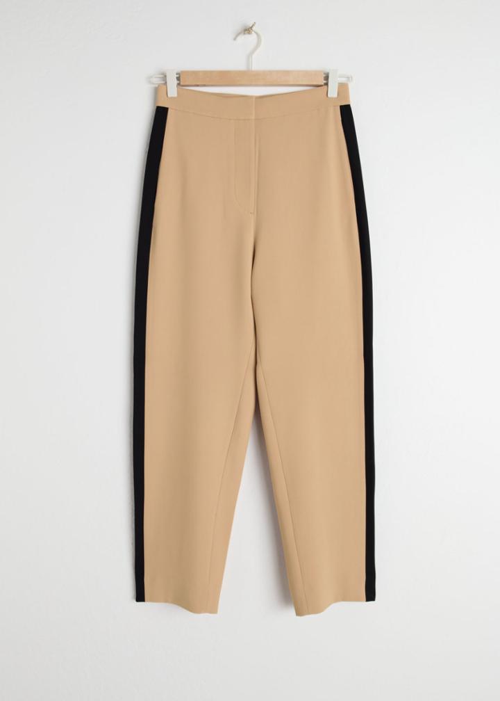 Other Stories Racer Stripe Riding Trousers - Beige