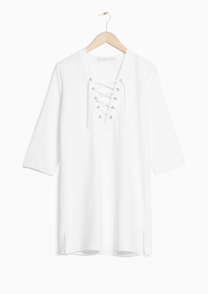 Other Stories Lacing Deep-v Dress