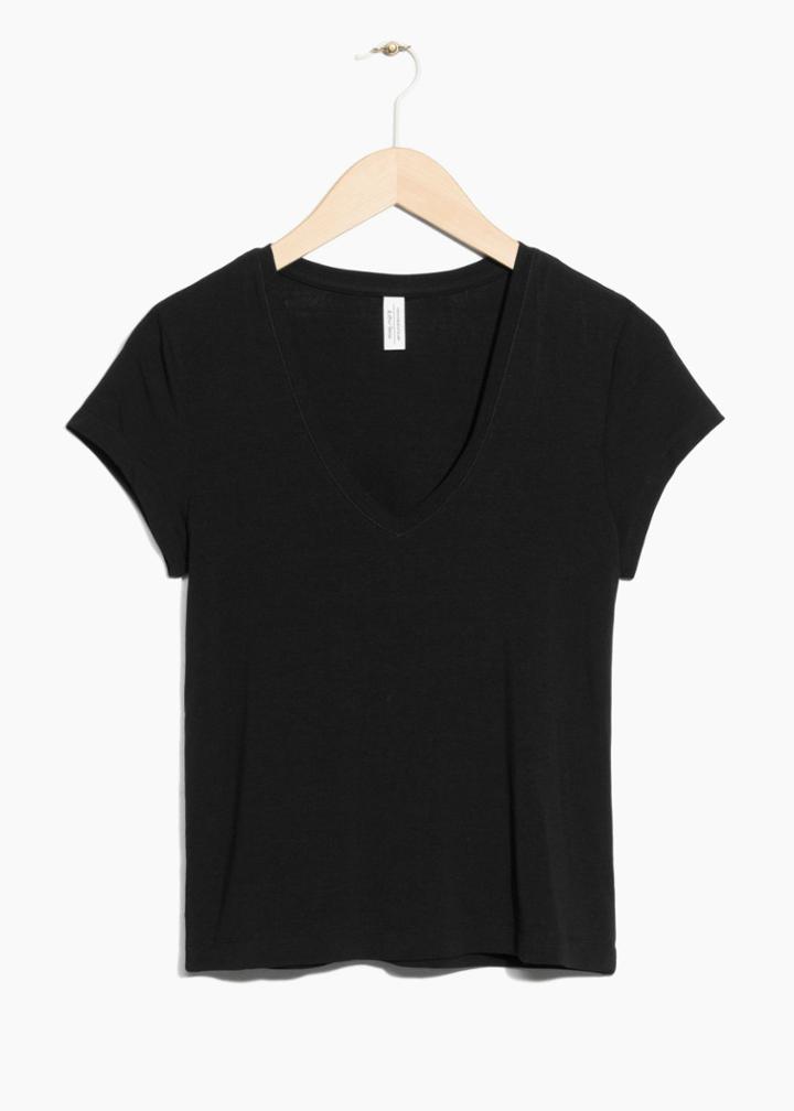 Other Stories V-neck Top - Black