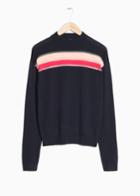 Other Stories Colour Block Wool Sweater - Blue