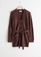 Other Stories Zig Zag Knit Cardigan - Brown