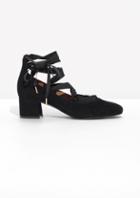 Other Stories Suede Lace Up Ballet Pump