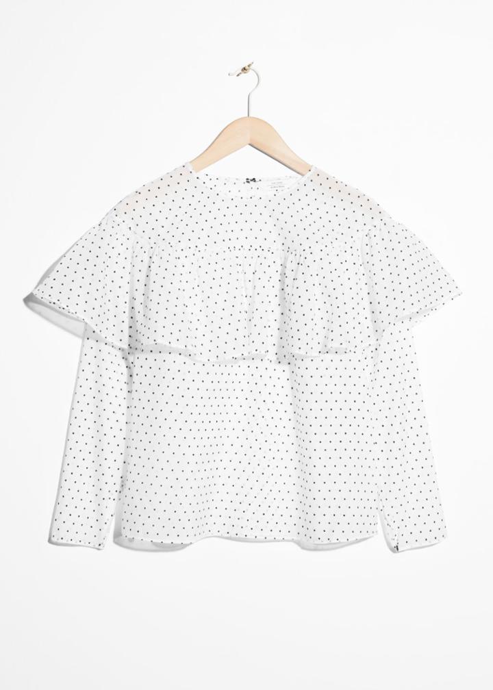 Other Stories Polka-dot Frill Blouse - White