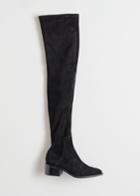 Other Stories Suede Thigh High Boots - Black