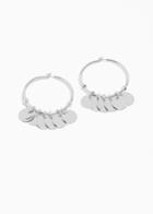 Other Stories Mini Hoop Coin Earrings - Silver