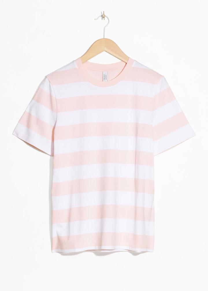 Other Stories Jumbo Stripe Tee - Pink