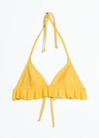 Other Stories Ruffle Halter Bikini Top - Yellow