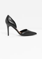 Other Stories Pointy Leather Pumps - Black