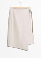 Other Stories Leather Belted Wrap Skirt - Grey