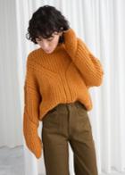 Other Stories Oversized Curved Knit Sweater - Yellow