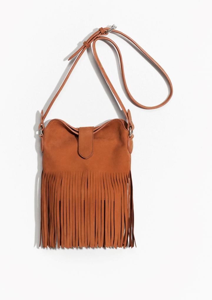 Other Stories Fringed Leather Shoulder Bag