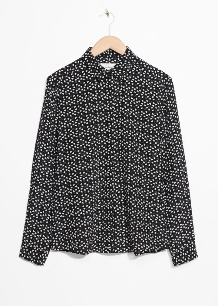 Other Stories Collared Silk Shirt - Black