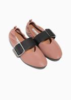 Other Stories Buckled Leather Ballet Flat - Orange