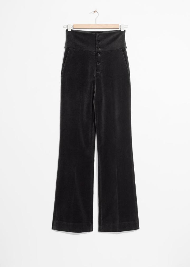 Other Stories High Waist Velvet Trousers - Black