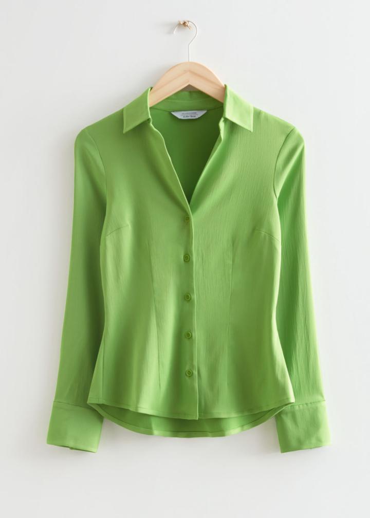 Other Stories Fitted Shirt - Green
