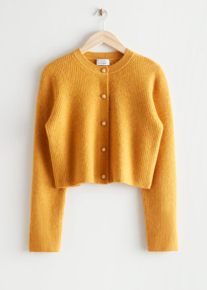 Other Stories Boxy Knit Cardigan - Yellow