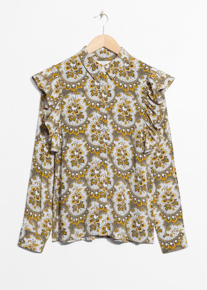 Other Stories Frill Shoulder Blouse - Yellow