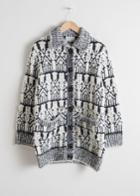 Other Stories Oversized Chunky Knit Cardigan - Blue